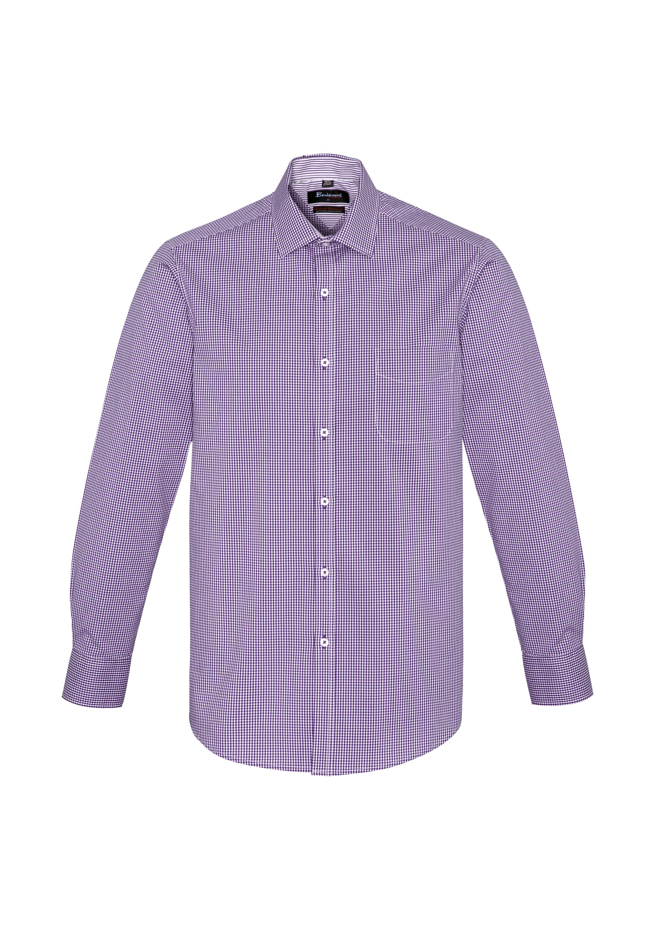 Biz Corporates Newport Mens Long Sleeve Shirt 42520 in Purple Reign